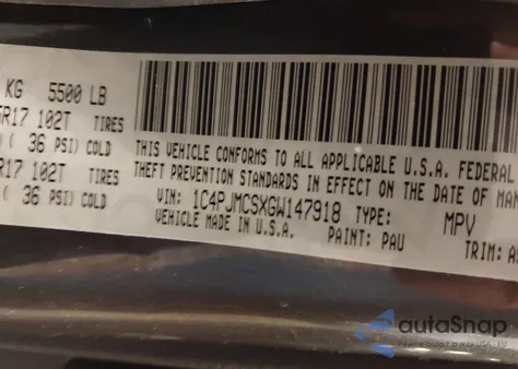 2016 Jeep Cherokee Latitude from USA, damaged, VIN 1C4PJMCSXGW147918